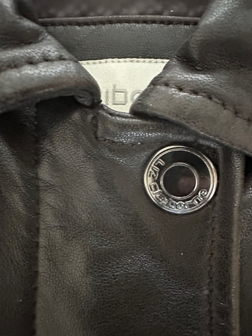 Liz Claiborne Classic Black Leather Jacket - Picture 10 of 16